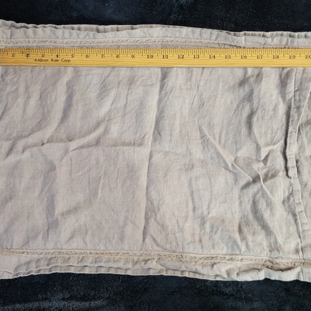 Restoration Hardware Linen Lumbar Pillow Sham Embroiderd Double Piping
